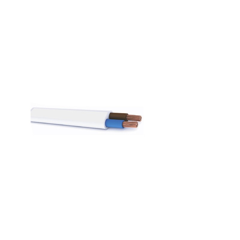 White flat electric cable 2x0,75mmq H03VVH2F