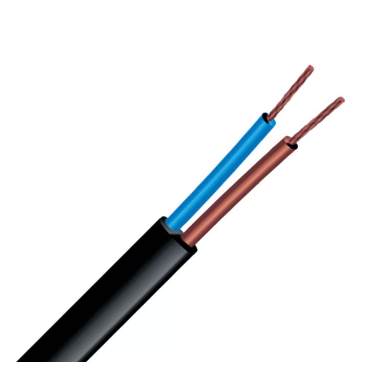 Câble électrique plat pour électroménager 2x075 noir h03vvh2f