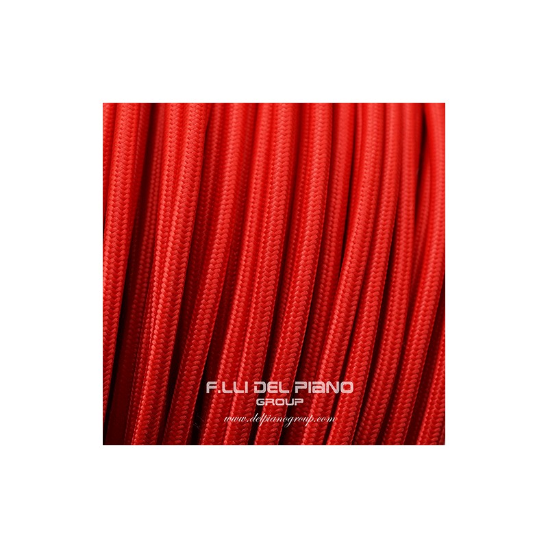 Cavo stoffa colorato rosso tondo vintage 2x075mmq