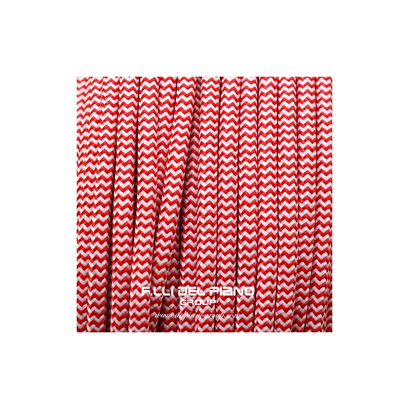 Cavo stoffa colorato spina di pesce rosso 2x075 mmq