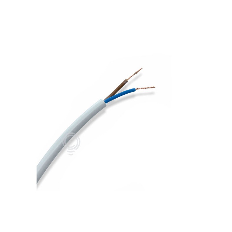 White rubber-like electric cable 2x0,50 h03vv-f