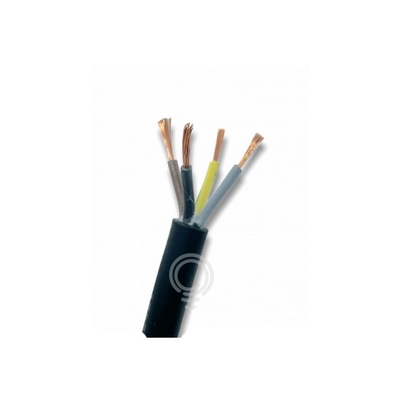 Gummiertes Kabel für H03VV-F 4x0,50 mmq schwarz IMQ