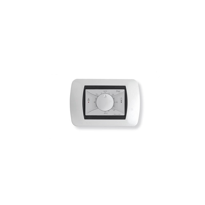White electronic recessed room temperature thermostat 503e