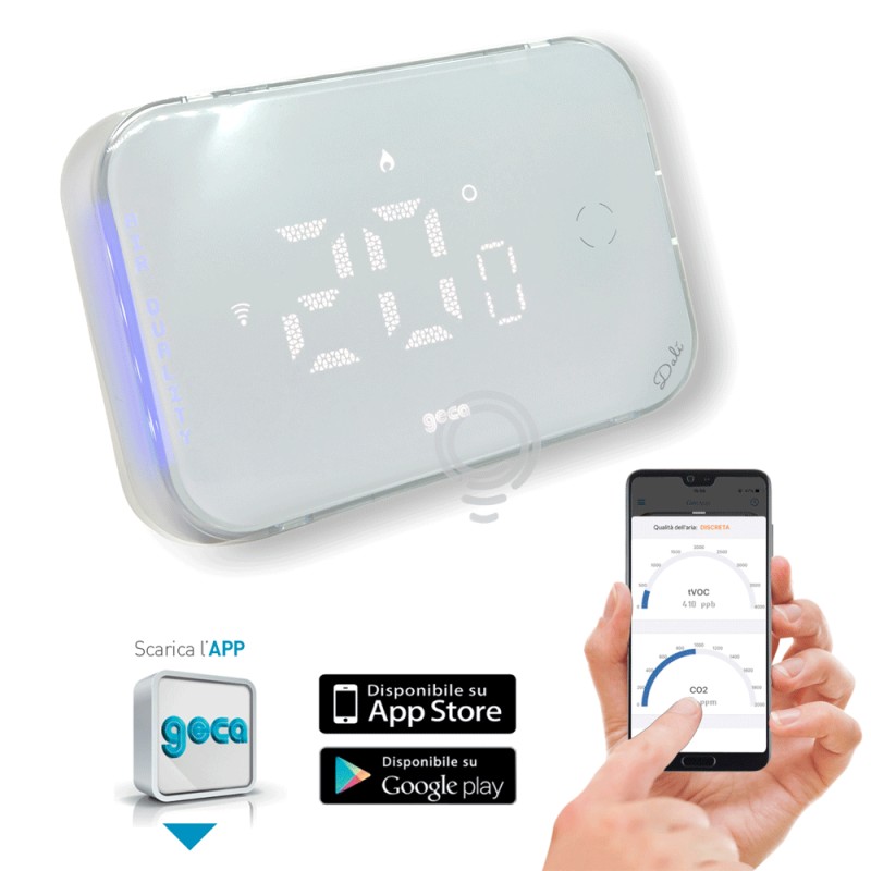 Wifi programmable thermostat bliss touch display keys app smartphone finder