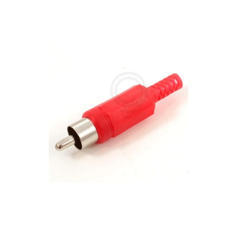 Red rca plug in plastic audio video