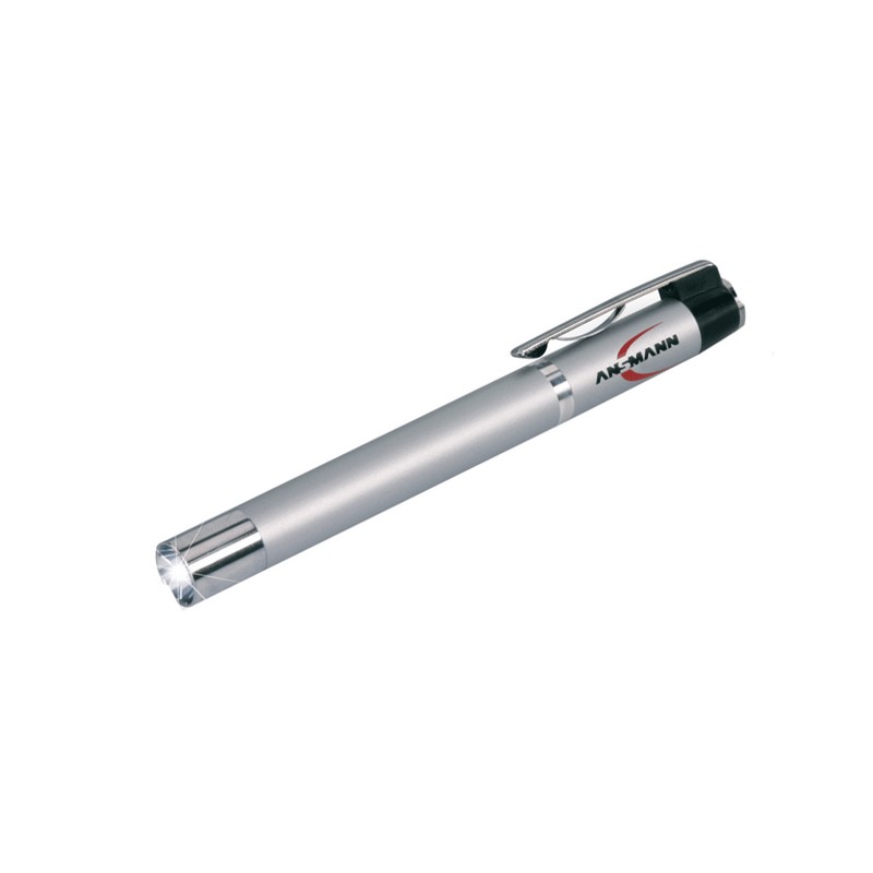 Penna luminosa a led penlight alluminio stilo pulsante tasto 2xaaa