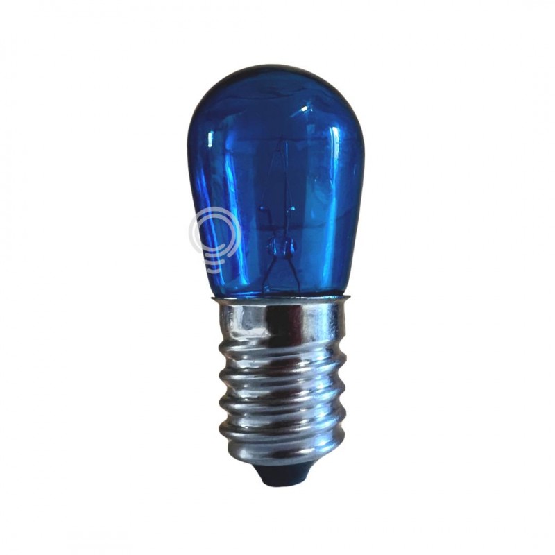 Weihnachtsglühlampe, Tropfenlampe, 14 V, 5 W, blau, E14