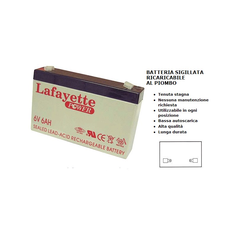 Rechargeable battery 6v 6ah 02090033 leather