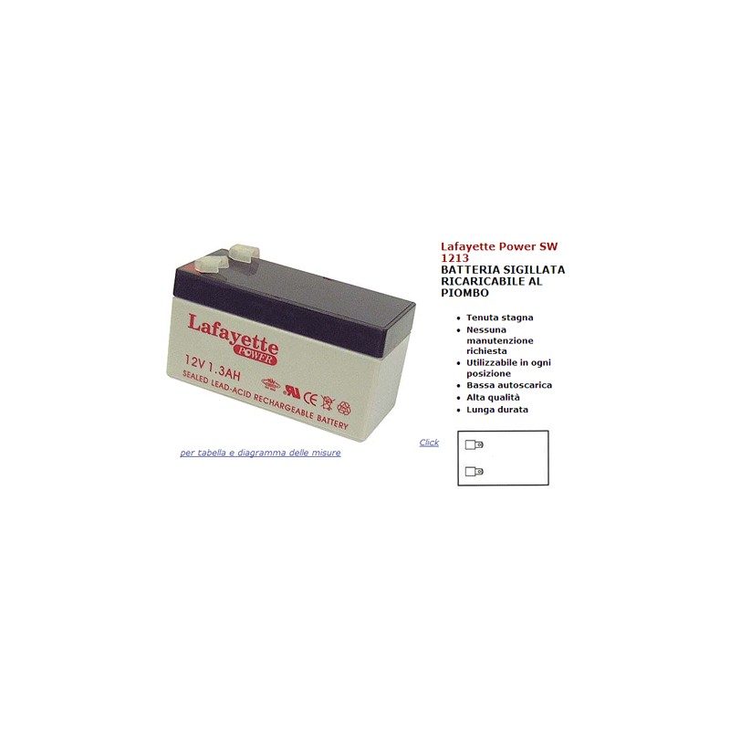 Batterie rechargeable 12v 1,3a power lead 02090064