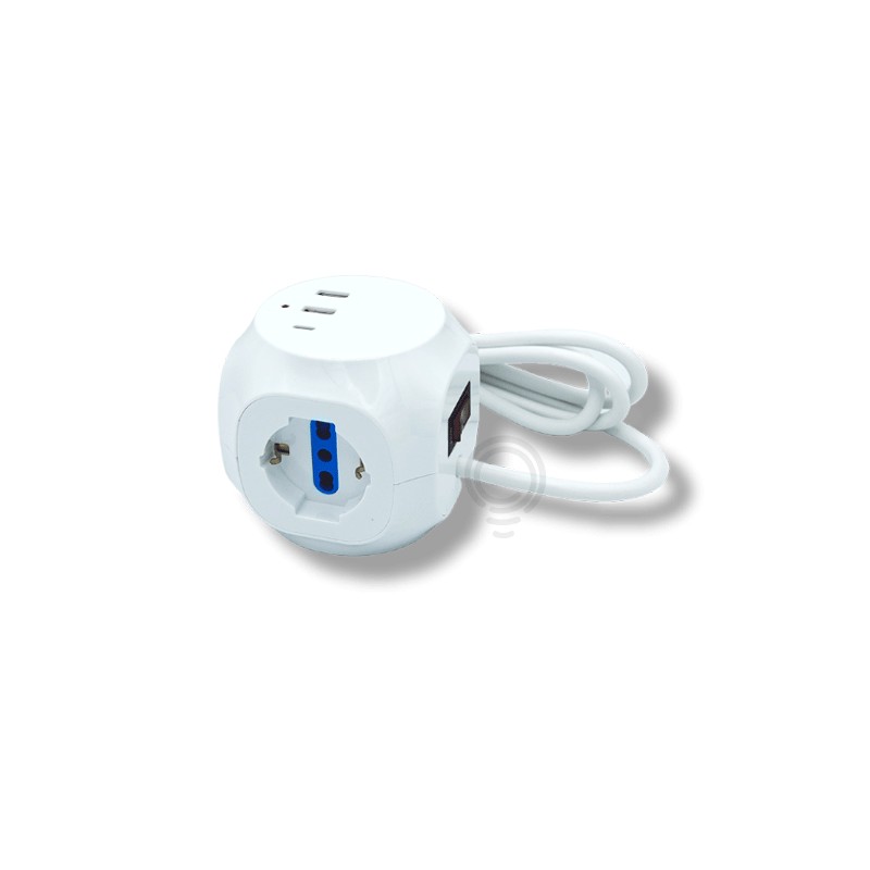 Multiprise universelle cubo 3 schuko 3 prises usb 1 type-c - a