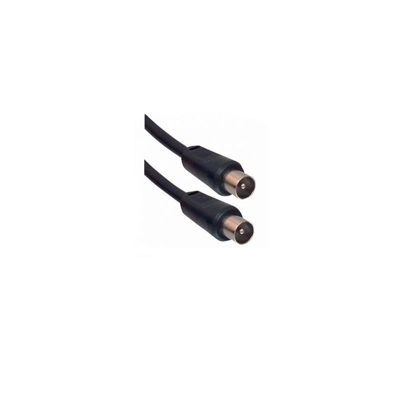 Câble téléviseur 9xmm 9.5mm noir 2meter prise mâle extension d’antenne