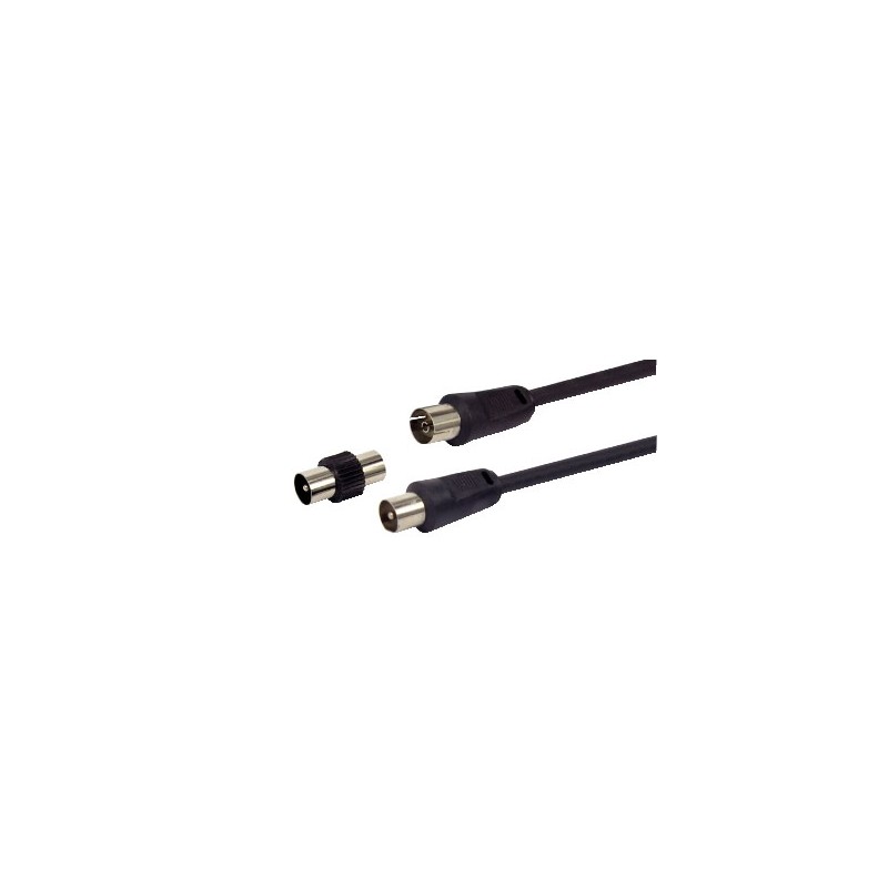 Caossal tv kabel 9.5mm schwarz 2metri buchse und d.5.5mm stecker
