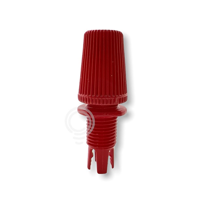 Red vintage round cable strain relief plastic material
