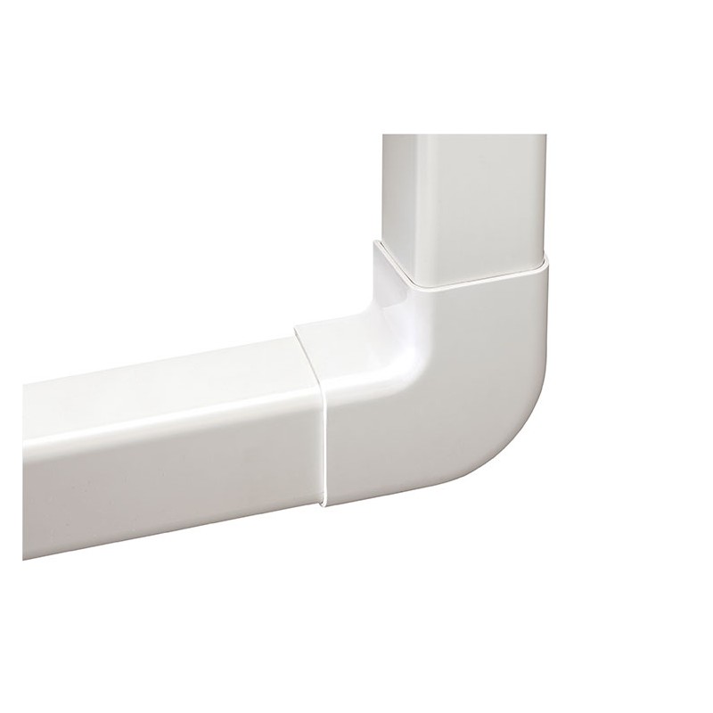 Flat corner for air conditioning channel 100x60 in white electrochannels