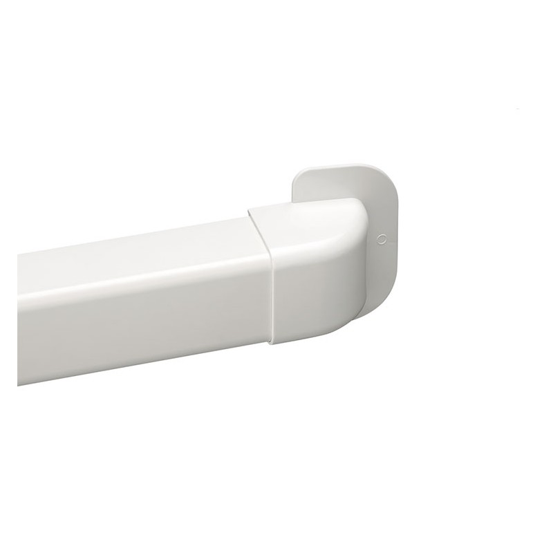 White channel 80x60 electro-channel curved end transition to wall