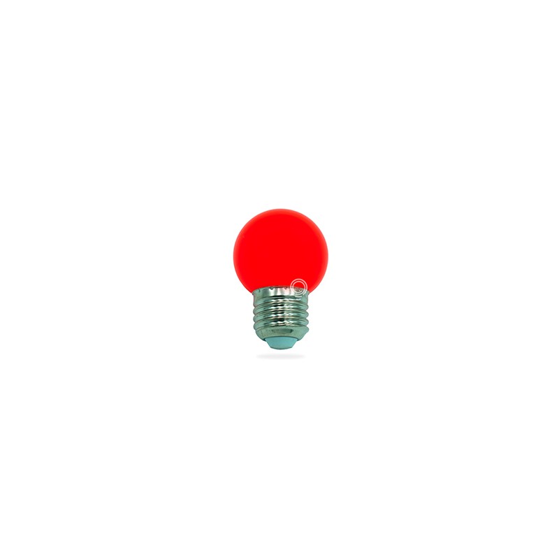 Lampada led sferica vetro colorato rosso e27 0,9w d.45mm
