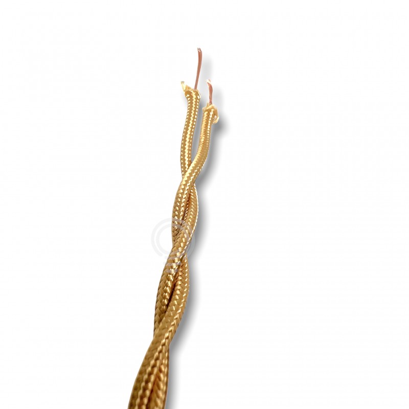 Lustres à câbles électriques en tissu à tresses 2x0,75mm gold