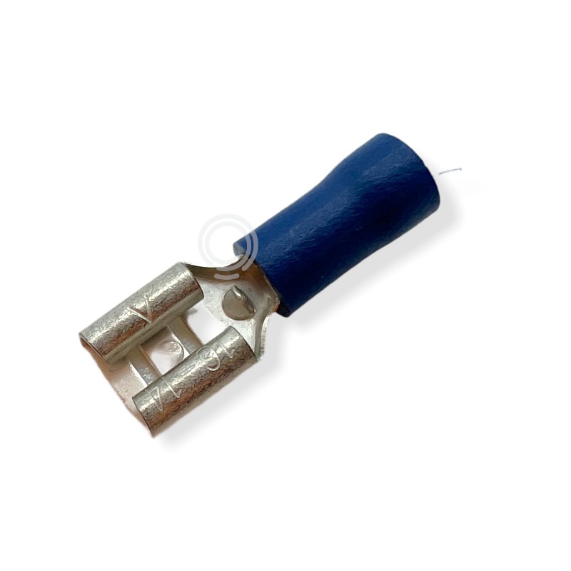 Faston-Stecker, halbisoliert, blau, 6,3 Stück, 100 Verbindungsstellen für Elektrokabel