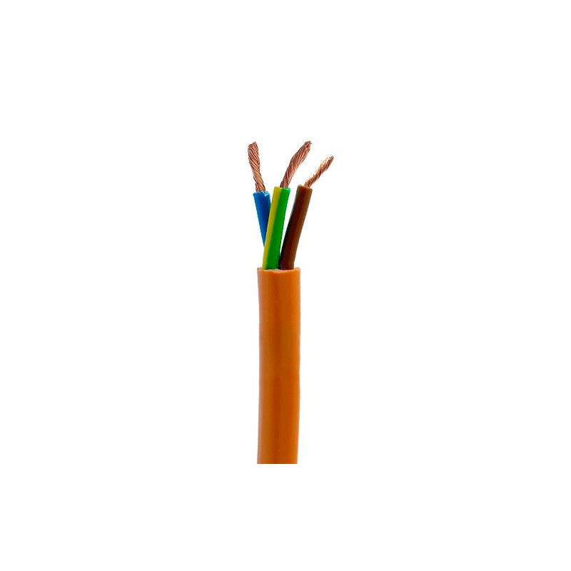 Orangefarbenes flexibles elektrokabel für 3x1,5-mehrzweck-ffror