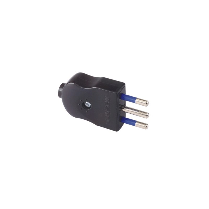Compact 2-pole electrical plug t 10a black 300600n