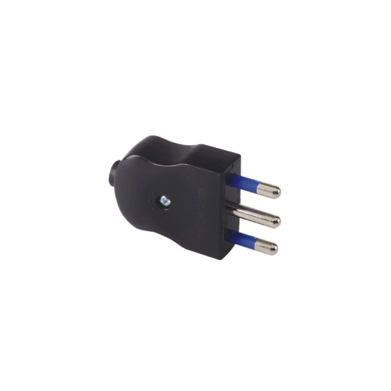 Compact electric plug 2 poles t 16a black 05060 300601n