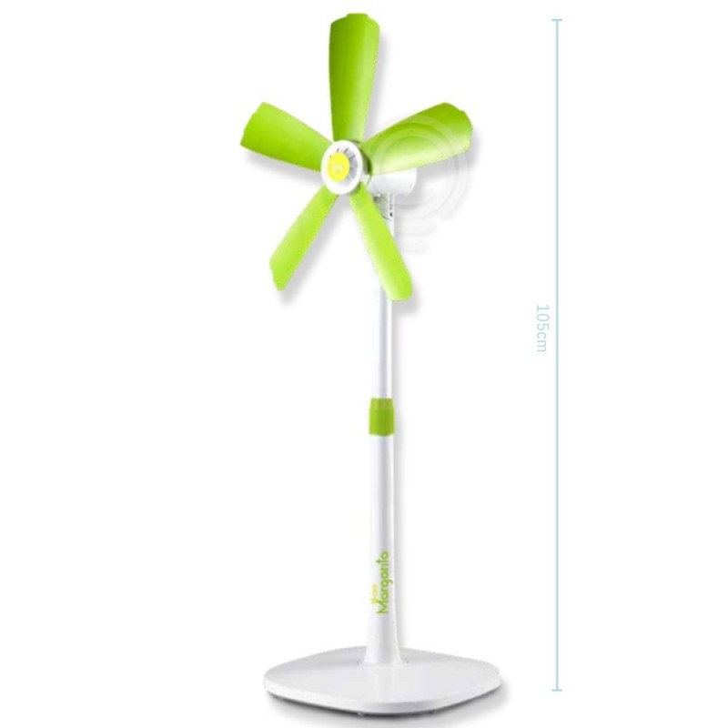 Stand fan with 5 safe blades and flexible without 220v grids