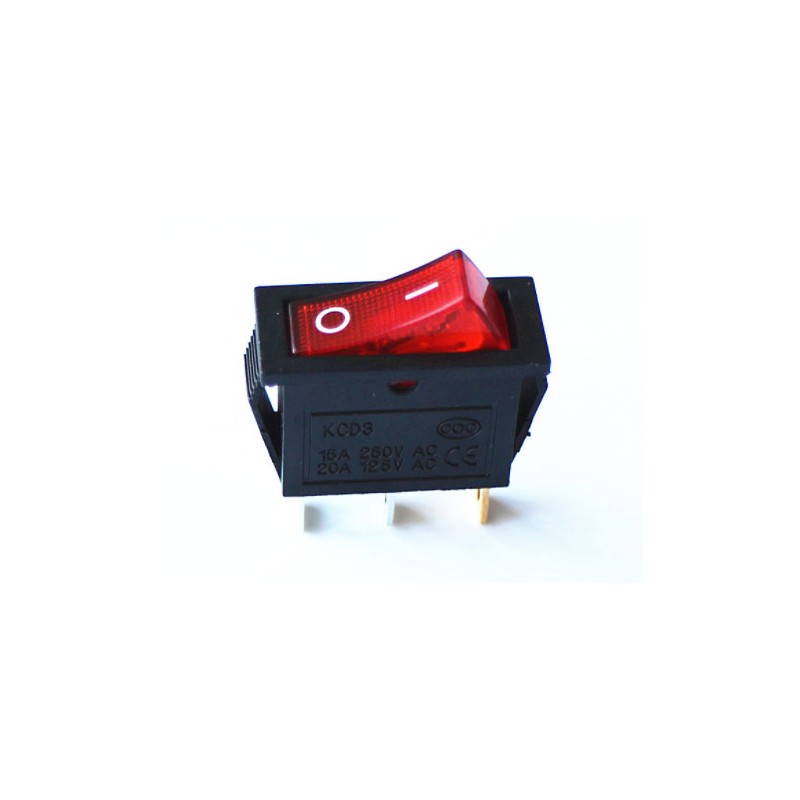 Elektrischer wippschalter rote taste 1/0 f028r 15a