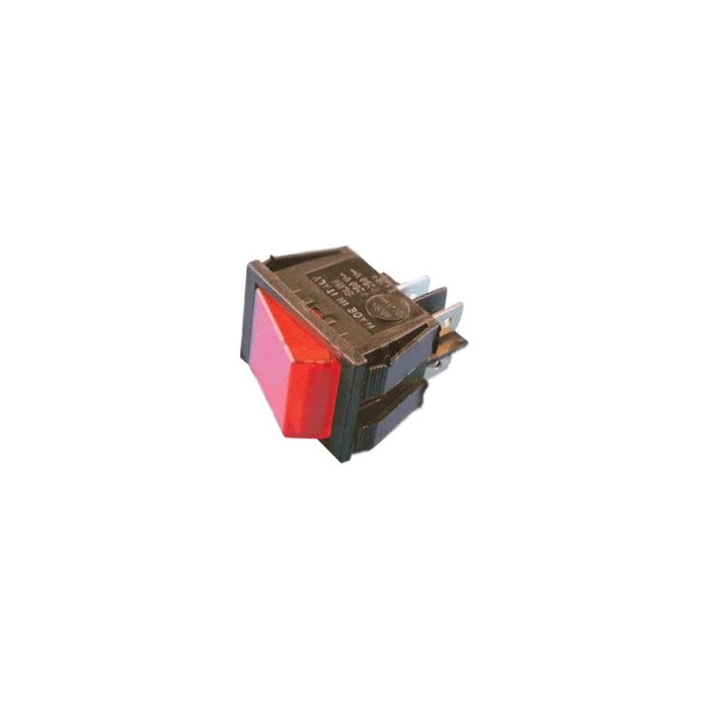 Red lighted bipolar electric rocker switch 16a