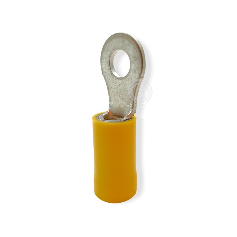 Yellow semi-insulated eyelet terminals 4-6mm hole 4 100pz r43gi