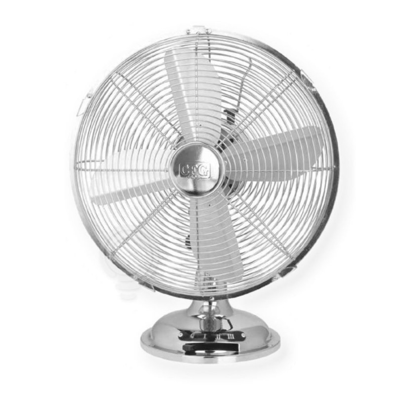 Stainless steel chrome metal oscillating table fan d.30