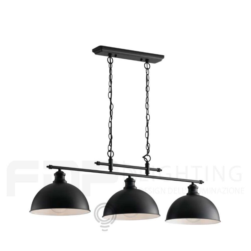 Suspension chandelier charleston black 3xe27 99x29x26cm