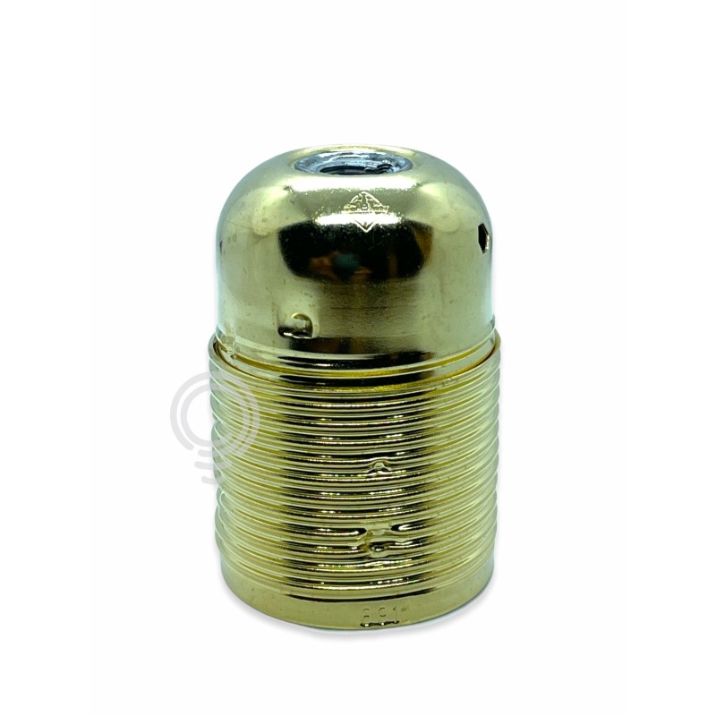 Elektrische Lampenfassung aus Metall mit goldenem Gewinde, E27 1031f