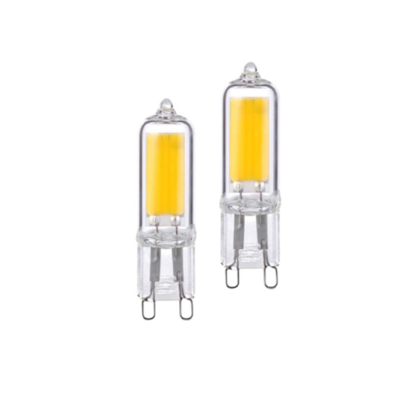 Kit 2pcs led bulbs g9 cob 3 5w 420lm 3000k 360 13 6x60mm 25000h cri80