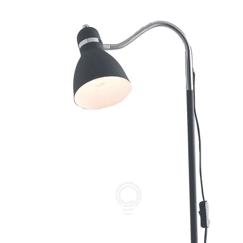 Lampadaire personnes couleur noire 1xe27 métal flexible orientable