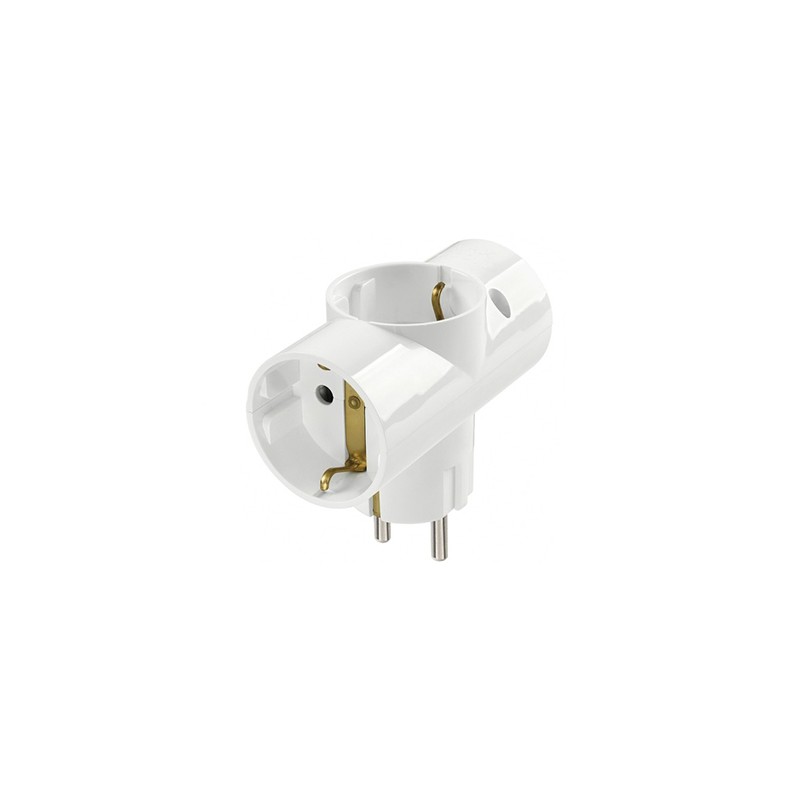 Multiple electric adapter 10a 3 plug german white 00326b vimar