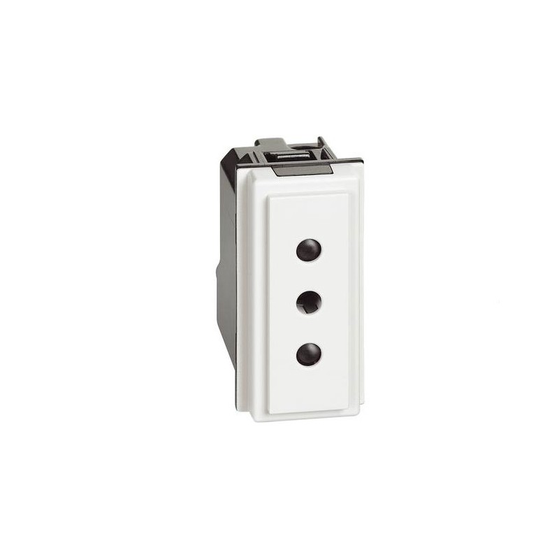 2-pole ground electrical outlet 10a 250vac white kw4113 now bticino