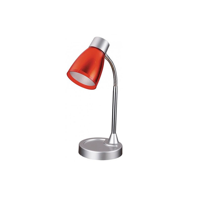 Lampada da scrivania arkimede rosso e14 luce flessibile orientabile
