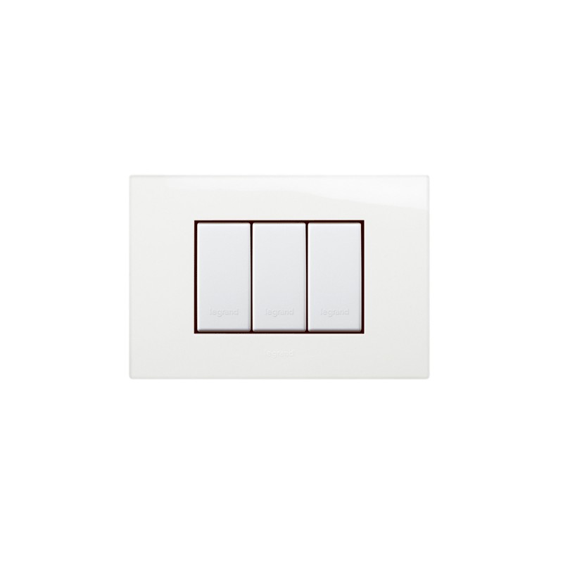 Placca vela quadra-bianco lucido 3m 685641 legrand