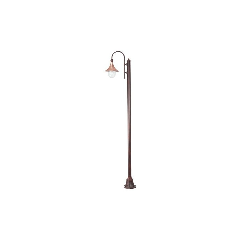 Garden lamp post with ceramic hat + smooth black pole