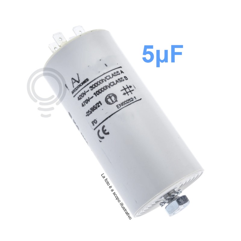 Electric motor capacitor 5mf ignition 400/450