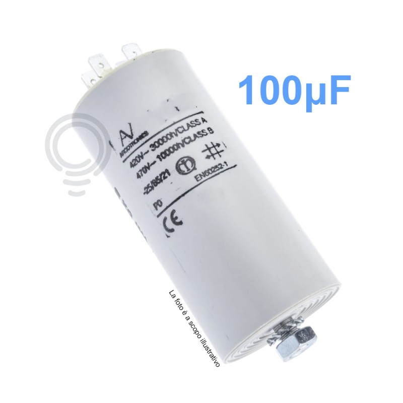 Starting capacitor for electric motors 100mf 400/450