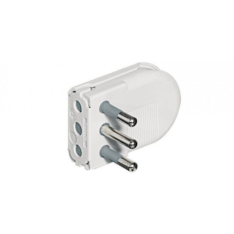 Space-saving straight plug or 90 ° pipe 2p t 10a ivory s2495ta bticino