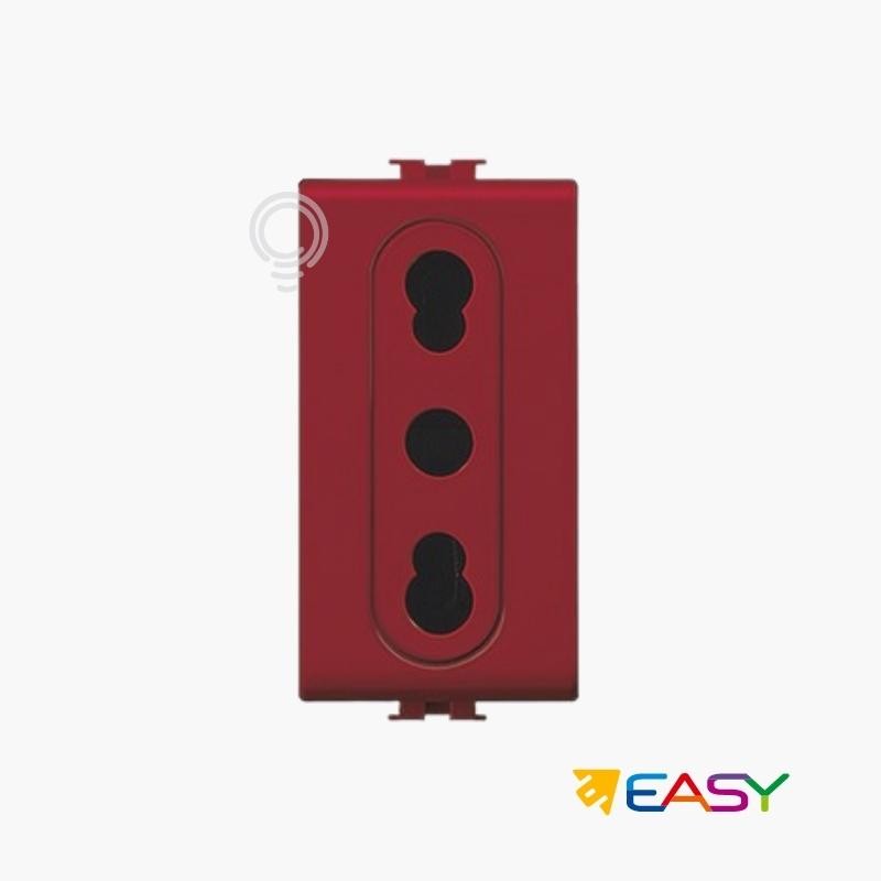 Electric safety socket by-pass red 16a 2P T compatible Matix