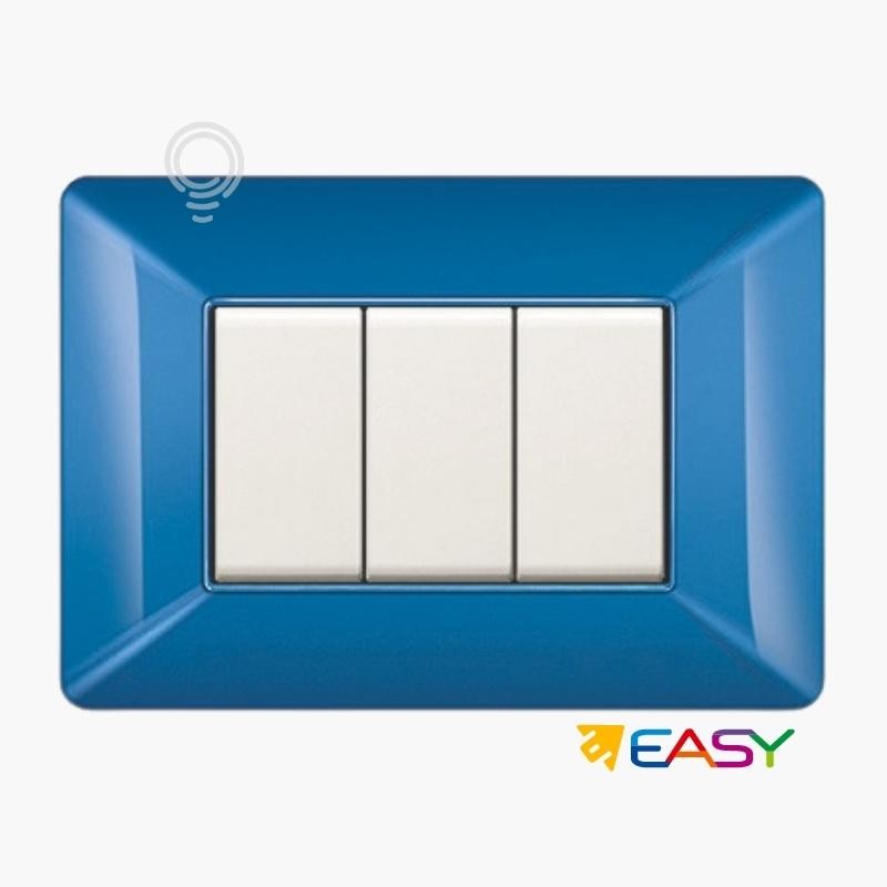 6-module blue switch cover plate compatible with Matix