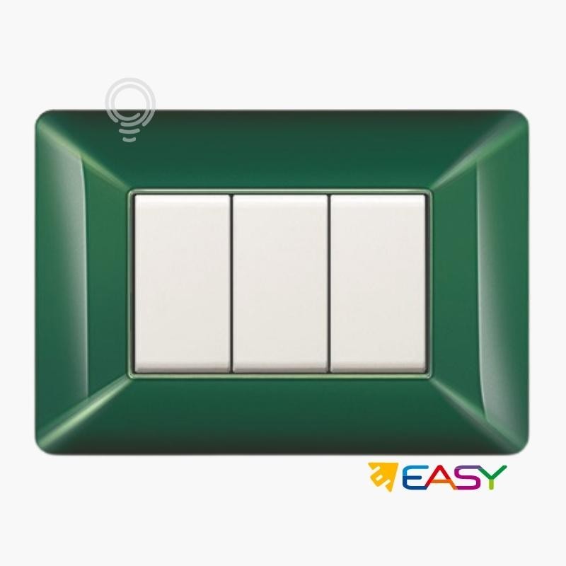 Scotland green 3-module switch cover plate compatible with Matix