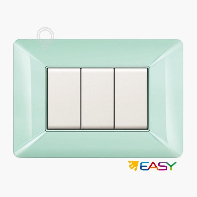 4-module switch cover plate in pastel green color compatible with Matix