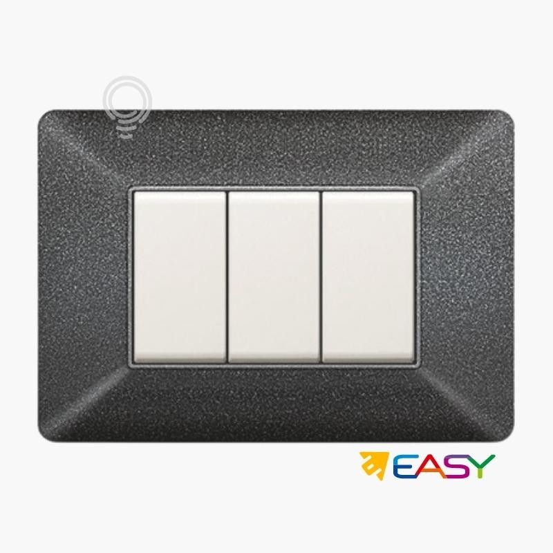 Matix compatible night gray 4-module switch cover plate