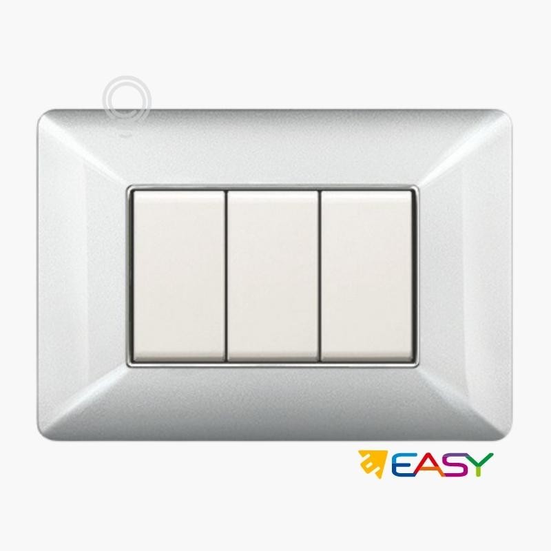 6-module light aluminum switch cover plate compatible with Matix