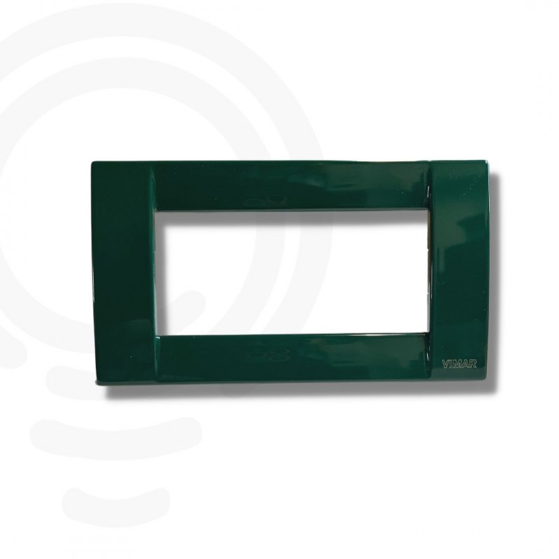 Vimar Idea waldgrüne klassische Abdeckplatte aus Metall mit 4 Modulen