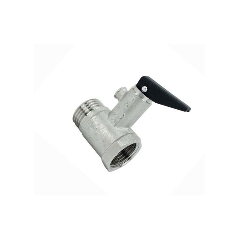 Safety water heater valve with MF 1/2 lever